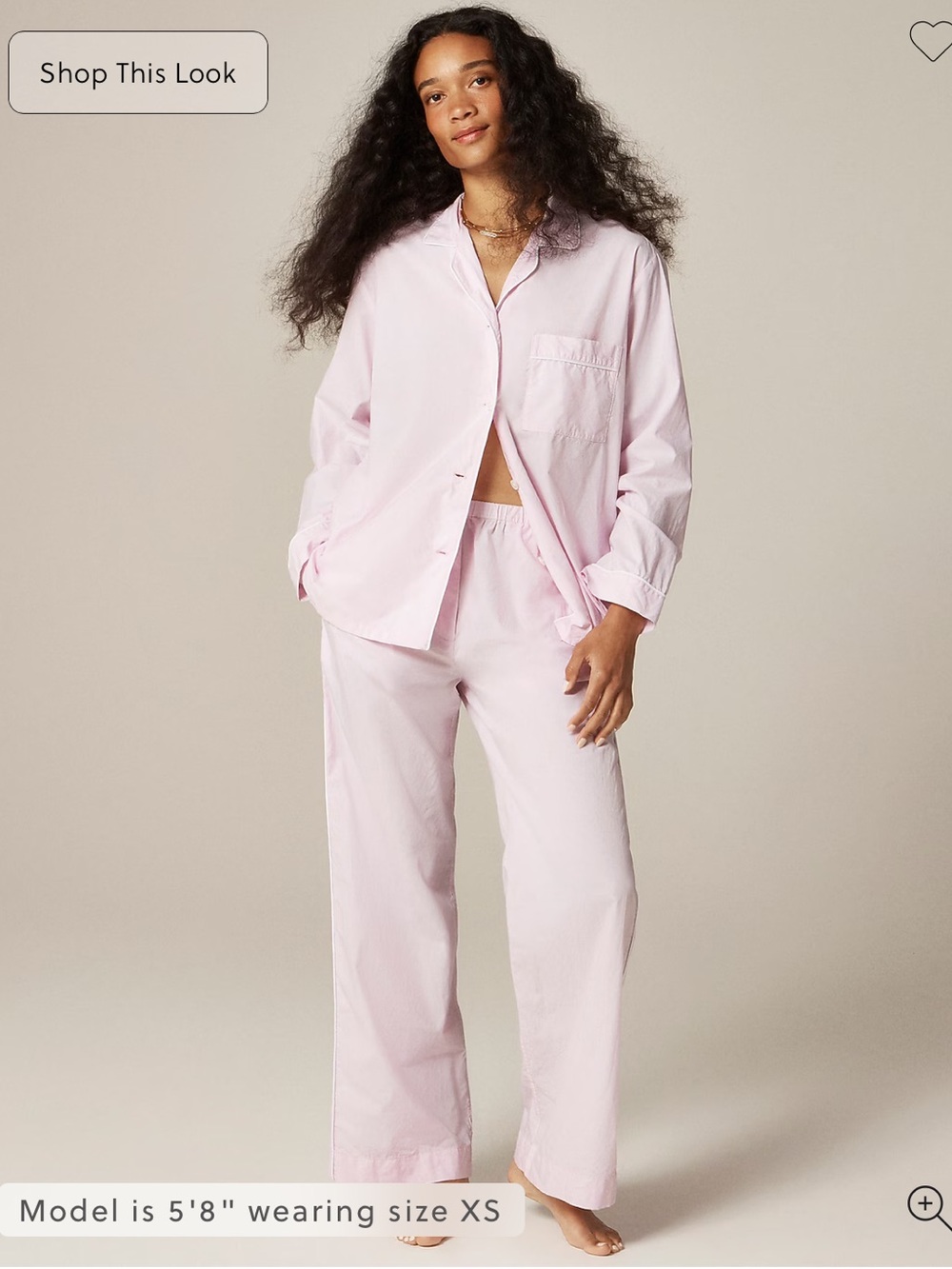 J. Crew Light Pink Cotton Pajama Set